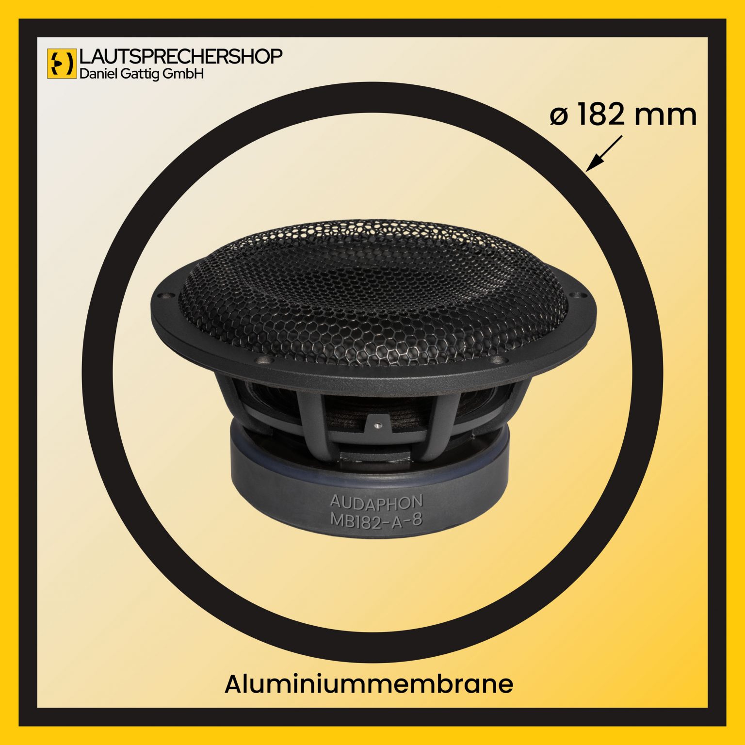 Chassis Aluminiummembrane Außendurchmesser d =182mm Bildformat 2500x2500 Pixel