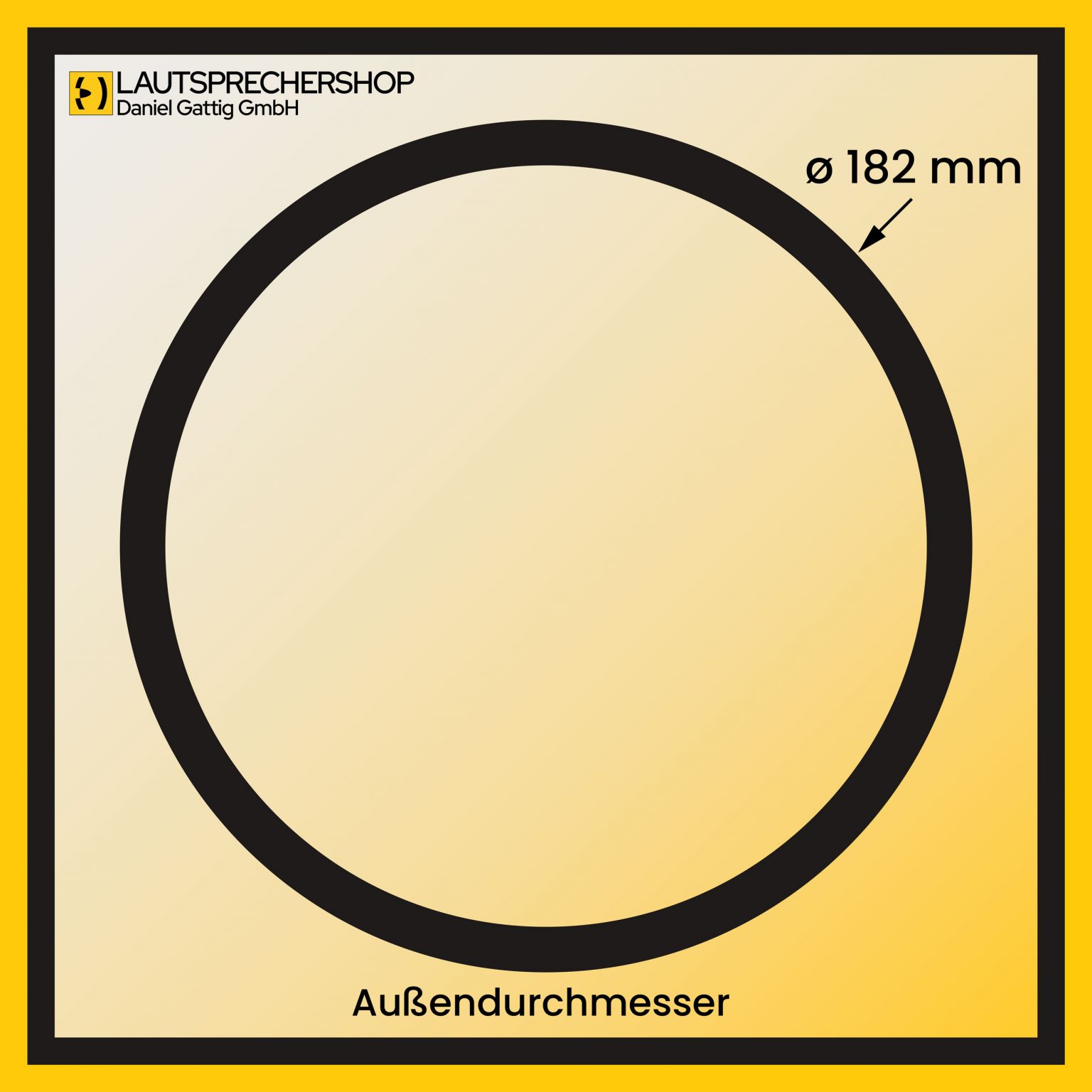 Chassis Außendurchmesser 182mm Bildformat 2500x2500 Pixel
